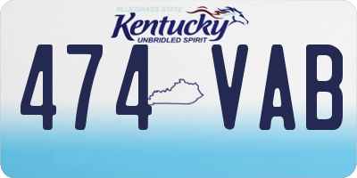 KY license plate 474VAB