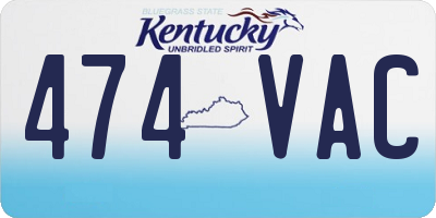 KY license plate 474VAC