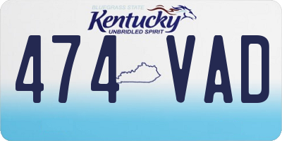 KY license plate 474VAD