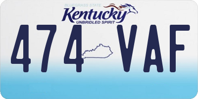 KY license plate 474VAF