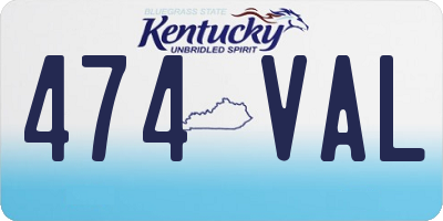 KY license plate 474VAL