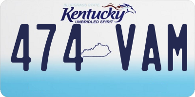 KY license plate 474VAM
