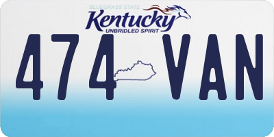 KY license plate 474VAN