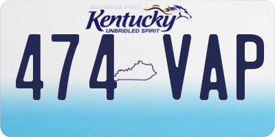 KY license plate 474VAP