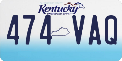 KY license plate 474VAQ