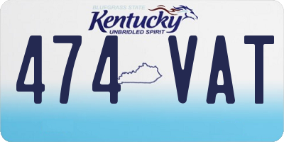 KY license plate 474VAT