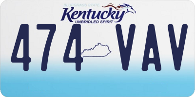 KY license plate 474VAV