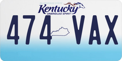 KY license plate 474VAX