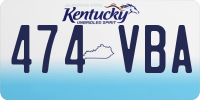 KY license plate 474VBA