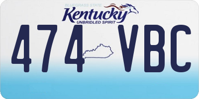 KY license plate 474VBC