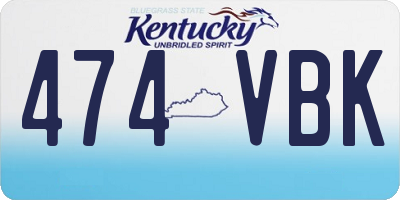 KY license plate 474VBK