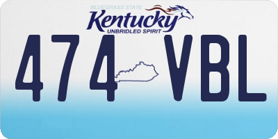 KY license plate 474VBL