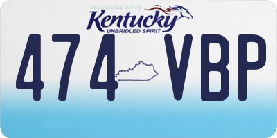KY license plate 474VBP