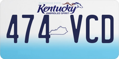 KY license plate 474VCD