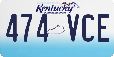 KY license plate 474VCE