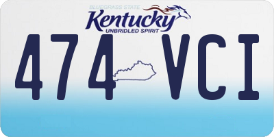 KY license plate 474VCI