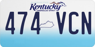 KY license plate 474VCN