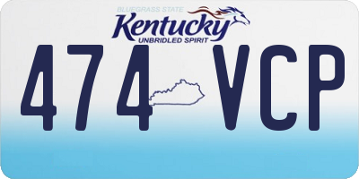 KY license plate 474VCP