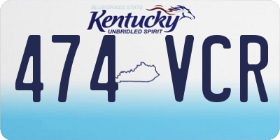 KY license plate 474VCR