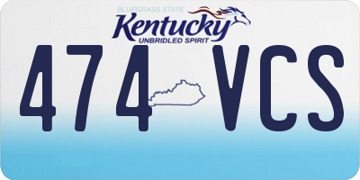 KY license plate 474VCS