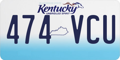 KY license plate 474VCU