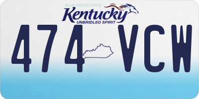 KY license plate 474VCW