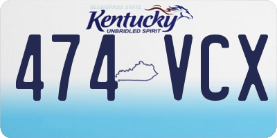 KY license plate 474VCX