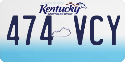 KY license plate 474VCY