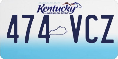 KY license plate 474VCZ