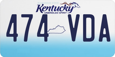 KY license plate 474VDA