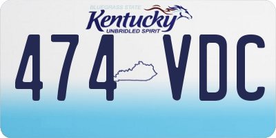 KY license plate 474VDC
