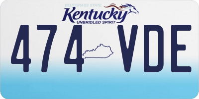 KY license plate 474VDE