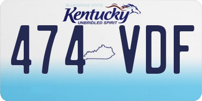 KY license plate 474VDF