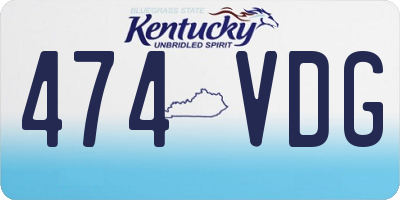 KY license plate 474VDG