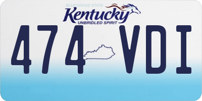 KY license plate 474VDI