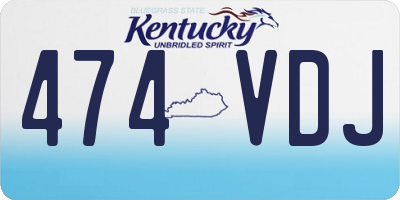 KY license plate 474VDJ