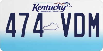 KY license plate 474VDM