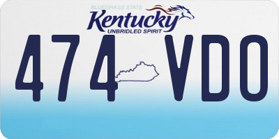 KY license plate 474VDO