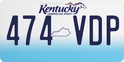 KY license plate 474VDP