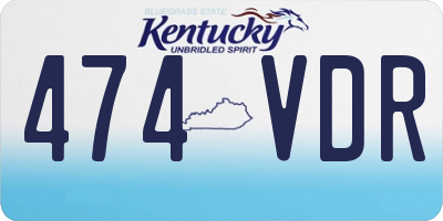 KY license plate 474VDR