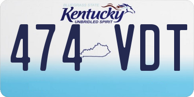 KY license plate 474VDT