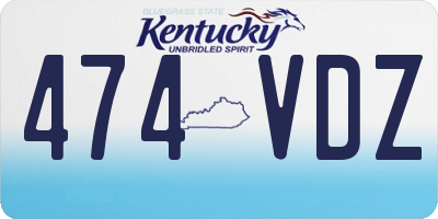 KY license plate 474VDZ