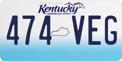 KY license plate 474VEG