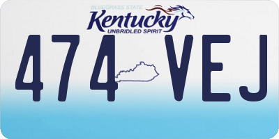 KY license plate 474VEJ