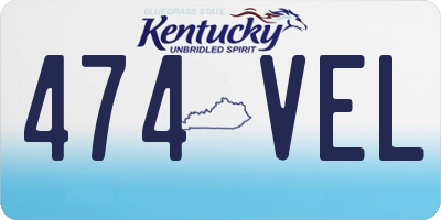KY license plate 474VEL