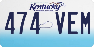 KY license plate 474VEM