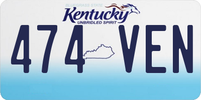 KY license plate 474VEN