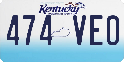 KY license plate 474VEO