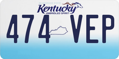 KY license plate 474VEP