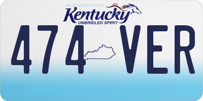 KY license plate 474VER